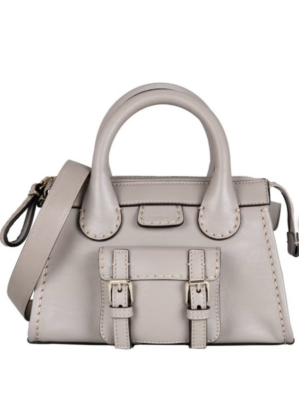 Grey Leather Mini Edith Bag w/ Authenticity Card